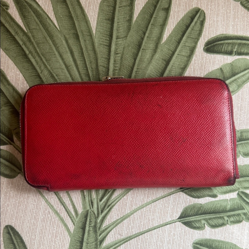 Preloved Authentic Hermes Red Wallet | Print Interior